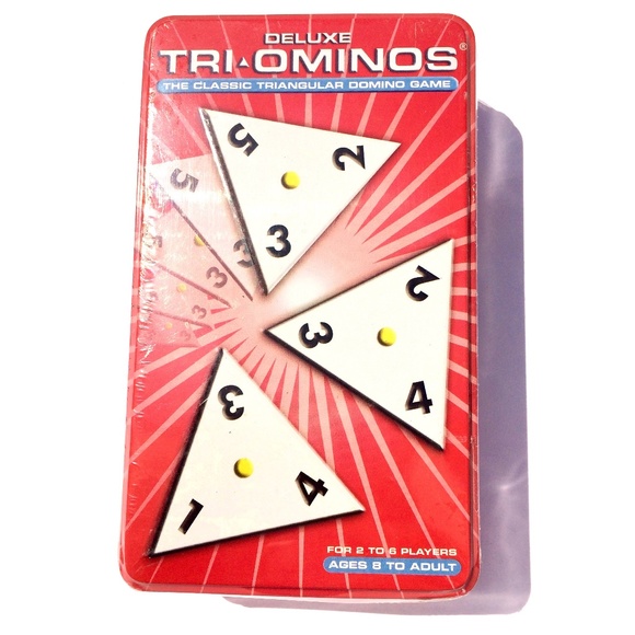 Tri-Ominos Tin The Classic Triangular Domino Game by Pressman Toy 021853044423 - Picture 2 of 3